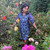Dress made using Moths Blue from the Indelible Ink quilting fabric collection designed by Anna Maria Textiles for Northcott. 100% cotton quilting fabric, ideal for quilting, patchwork and dressmaking AMT1008-545C