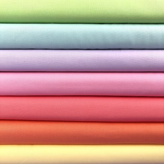Pastel Rainbow Bella Solids Fat Quarter Bundle - 7 Fabrics