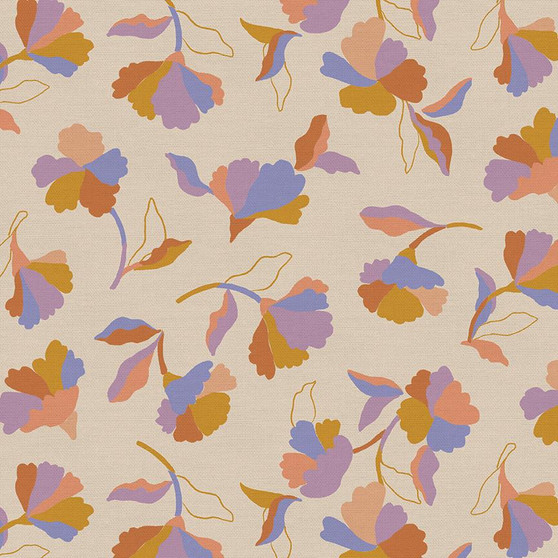 Spanish Flowers Multi from the Botanica collection by PBS Fabrics. 100% Cotton Fabric