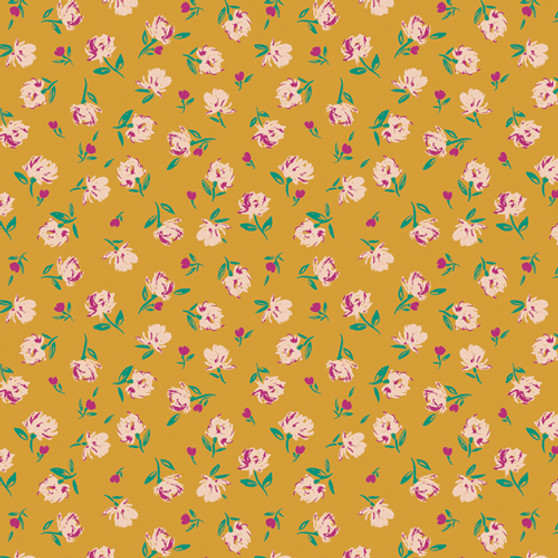 Gentle Rosebuds Solar TFS-99113 from The Flower Society collection designed by AGF Studio for Art Gallery Fabrics. 100% OEKO-TEX Certified Standard Quilting and Patchwork Cotton Fabric