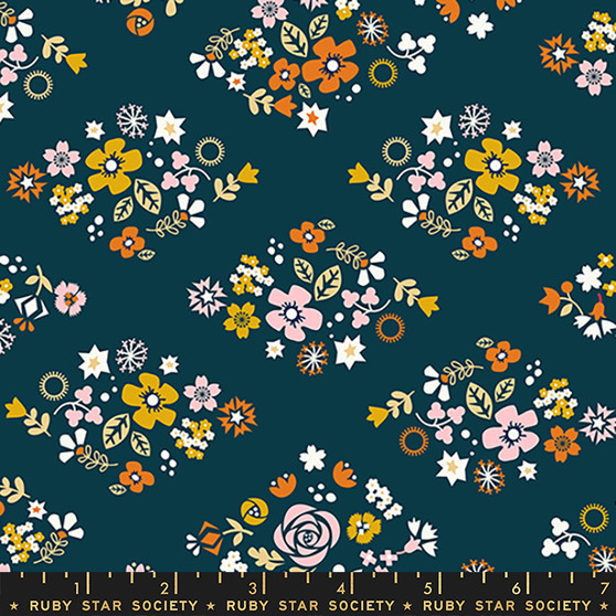 Blossom Festival Peacock from the Koi Pond collection by Ruby Star Society. 100% Lightweight Cotton