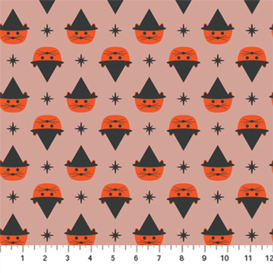 90519-56 Cats Pale Orange from the Ghost Town collection designed by Dana Willard for Figo Fabrics. 100% medium weight quilting cotton ideal for quilting, patchwork and dressmaking.