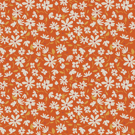 Nostalgia Meadow Rust from the Gloria collection by Art Gallery Fabrics. 100% OEKO-TEX Certified Standard Cotton Fabric