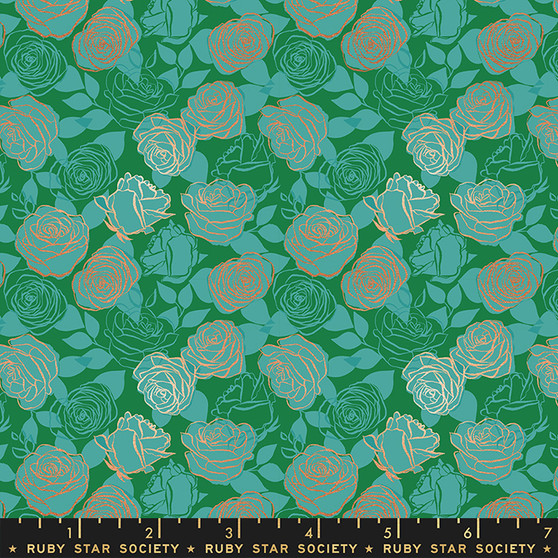 RS0063 14M Roses Billiard from the Curio quilting fabric collection by Ruby Star Society. 100% cotton quilting fabric, ideal for quilting, patchwork and dressmaking