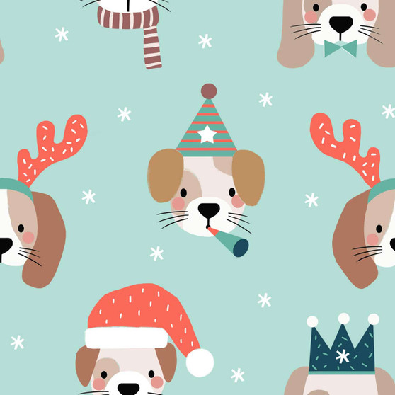 ANCK2132 Party Dogs Blue from the Animal Crackers collection designed by Wendy Kendall for Dashwood Studio. 100% medium weight quilting cotton ideal for quilting, patchwork and dressmaking.