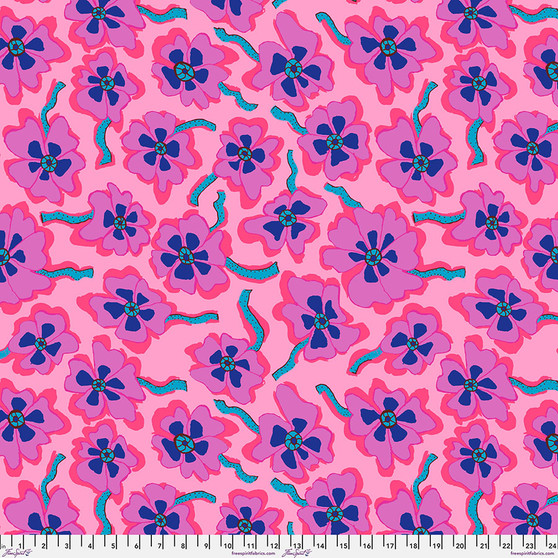 PWBM088.PINK Camo Flower Pink from the Kaffe Fassett Collective quilting fabric collection designed by Brandon Mably for FreeSpirit Fabrics. 100% cotton quilting fabric, ideal for quilting, patchwork and dressmaking