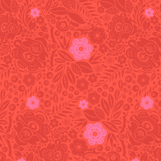 Lace Coral from the Love Always, AM quilting fabric collection designed by Anna Maria Horner for FreeSpirit Fabrics. 100% cotton quilting fabric, ideal for quilting, patchwork and dressmaking PWAH132.CORAL