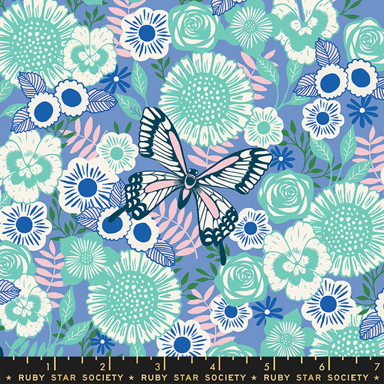 Butterfly Garden Droid from the Backyard quilting fabric collection by Ruby Star Society. 100% cotton quilting fabric, ideal for quilting, patchwork and dressmaking RS2085-13