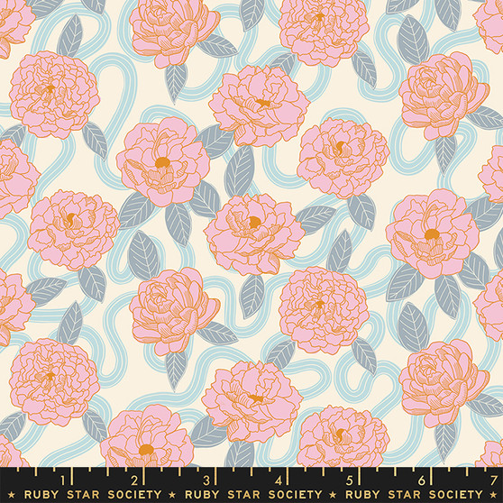 Peonies Natural from the Verbena quilting fabric collection by Ruby Star Society. 100% cotton quilting fabric, ideal for quilting, patchwork and dressmaking RS6031-11