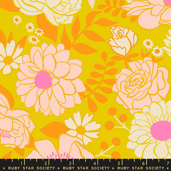 Morning Bloom Golden Hour from the Rise and Shine quilting fabric collection by Ruby Star Society. 100% cotton quilting fabric, ideal for quilting, patchwork and dressmaking RS0077-12