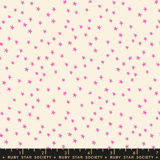 Mini Starry Neon Pink from the Starry quilting fabric collection by Ruby Star Society. 100% cotton quilting fabric, ideal for quilting, patchwork and dressmaking RS4110-22