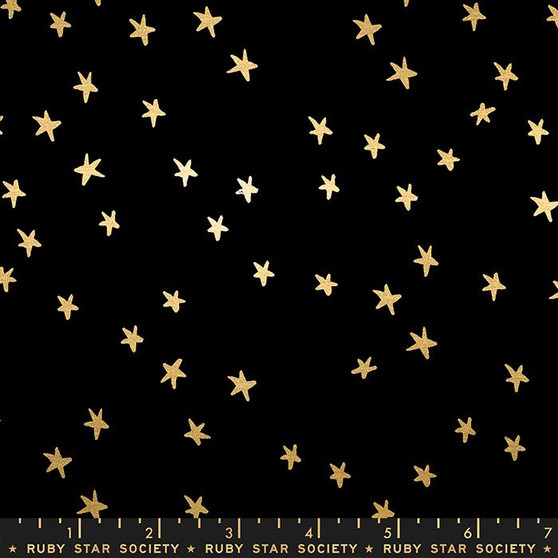 Starry Black Gold from the Starry quilting fabric collection by Ruby Star Society. 100% cotton quilting fabric, ideal for quilting, patchwork and dressmaking RS4109-50M