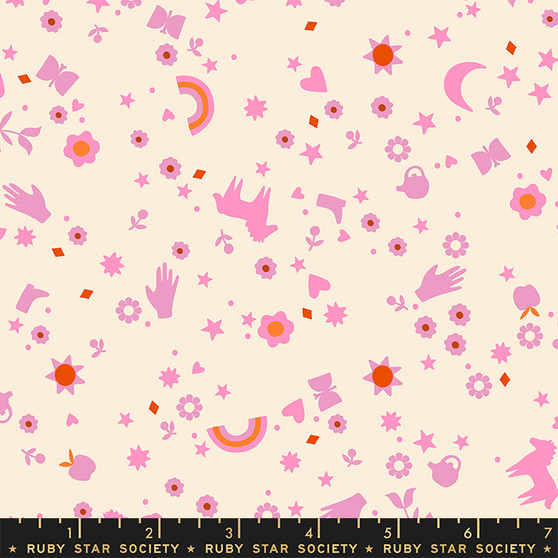 Dreamland Flamingo from the Meadow Star quilting fabric collection by Ruby Star Society. 100% cotton quilting fabric, ideal for quilting, patchwork and dressmaking RS4099-11