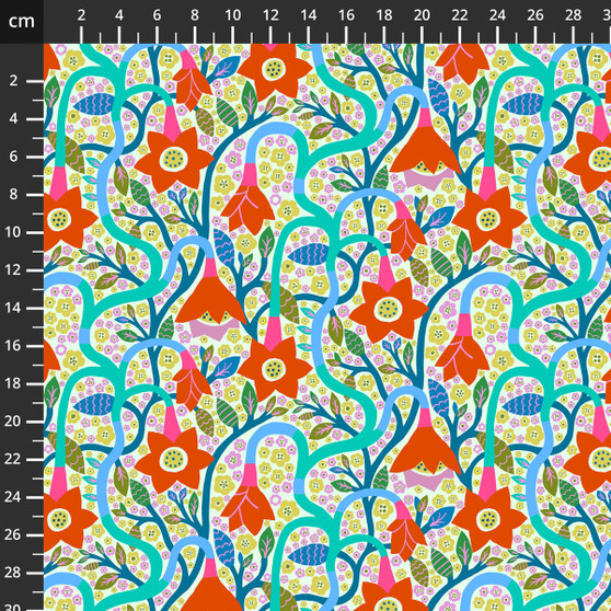 Mosaic Primary from the Bloomology quilting fabric collection designed by Monika Forsberg for FreeSpirit Fabrics. 100% cotton quilting fabric, ideal for quilting, patchwork and dressmaking PWMF032.PRIMARY