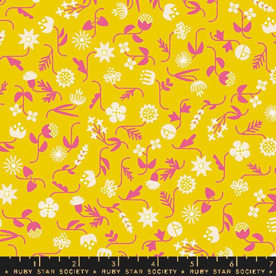 Flowery Golden Hour from the Salutations quilting fabric collection designed by Rashida Coleman-Hale for Ruby Star Society. 100% cotton quilting fabric, ideal for quilting, patchwork and dressmaking RS1095-12 Flowery Golden Hour from the Salutations quilting fabric collection designed by Rashida Coleman-Hale for Ruby Star Society. 100% cotton quilting fabric, ideal for quilting, patchwork and dressmaking RS1095-12