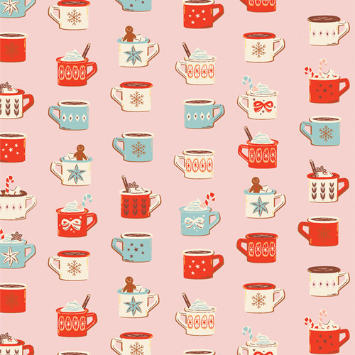 Mugfuls of Joy from the Christmas in the Cabin fabric collection designed by AGF Studio for Art Gallery Fabrics. 100% OEKO-TEX Certified Standard Quilting and Patchwork Cotton Fabric CCA25890