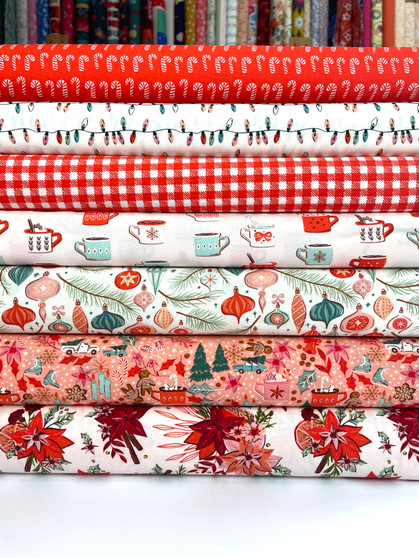 Christmas in the Cabin Fat Quarter bundle by Art Gallery Fabrics. 100% cotton fabric, perfect for quilting, patchworking, crafts and dressmaking