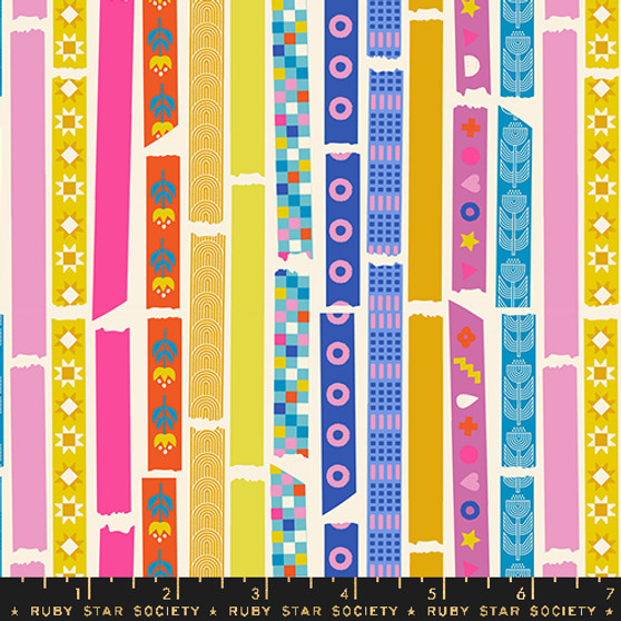 Yay It's Tape Natural from the Washi Plus quilting fabric collection designed by Rashida Coleman-Hale for Ruby Star Society. 100% cotton quilting fabric, ideal for quilting, patchwork and dressmaking RS1100-11