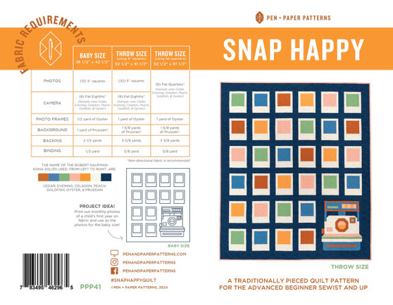 Snap Happy Quilt Pattern by Pen + Paper Patterns