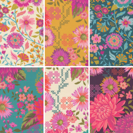 Parlor Fat Quarter Bundle designed by Crystal Manning for Moda Fabrics. 100% cotton quilting fabric, ideal for quilting, patchwork and dressmaking