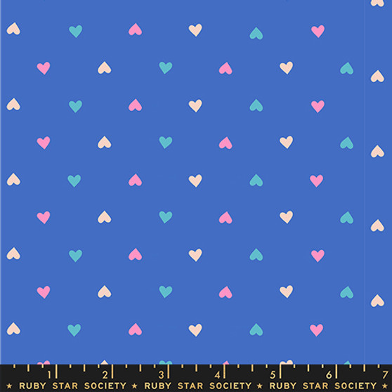 Hearts Lapis from the Best Day Ever quilting fabric collection designed by Melody Miller for Ruby Star Society. 100% cotton quilting fabric, ideal for quilting, patchwork and dressmaking RS0091-16