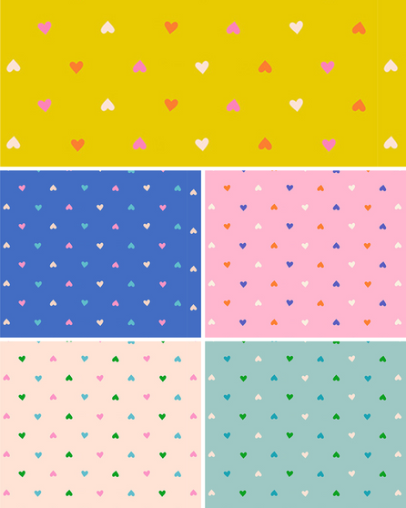Best Day Ever Hearts fat quarter bundle by Ruby Star Society. 100% cotton quilting fabric, ideal for quilting, patchwork and dressmaking