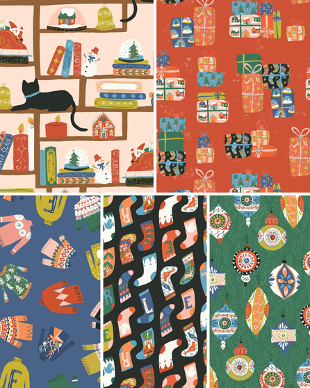 Tinsel Time Fat Quarter bundle by Cloud9 Fabrics. 100% cotton fabric, perfect for quilting, patchworking, crafts and dressmaking