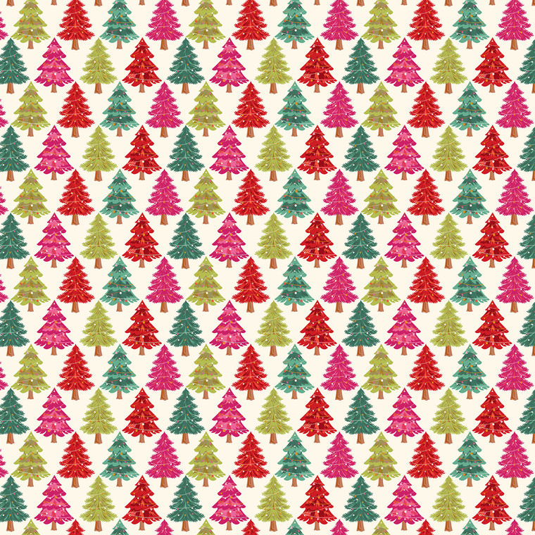 Pine Parade from the Deck The Halls Christmas quilting fabric collection designed by Geetanjali Behera for Thread and Ink Design. 100% cotton quilting fabric, ideal for quilting, patchwork and dressmaking DECK1067