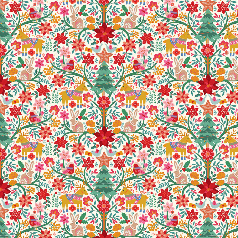 Nordic Noel from the Deck The Halls Christmas quilting fabric collection designed by Geetanjali Behera for Thread and Ink Design. 100% cotton quilting fabric, ideal for quilting, patchwork and dressmaking DECK1062