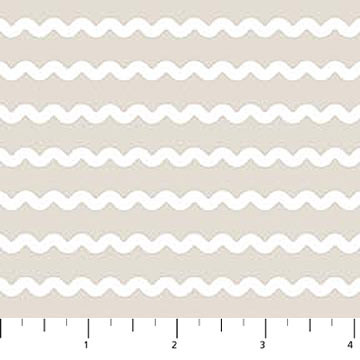 Rickrack Taupe from the Bits and Bobs collection designed by Sarah Hearts for Figo Fabrics. 100% medium weight quilting cotton ideal for quilting, patchwork and dressmaking 91271-14