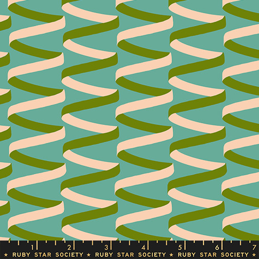Ribbons Skylark from the Corsage quilting fabric collection designed by Jen Hewett for Ruby Star Society. 100% cotton quilting fabric, ideal for quilting, patchwork and dressmaking RS6063-13