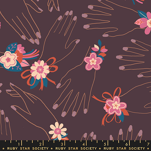 Corsage Eggplant from the Corsage quilting fabric collection designed by Jen Hewett for Ruby Star Society. 100% cotton quilting fabric, ideal for quilting, patchwork and dressmaking RS6058-13