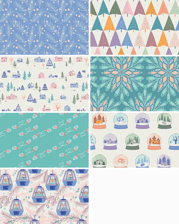 Frost and Fir fat quarter bundle by Art Gallery Fabrics. 100% cotton fabric, perfect for quilting, patchworking, crafts and dressmaking