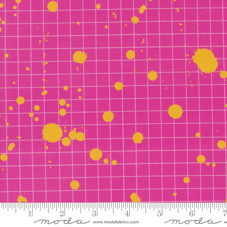 Splatter Fuchsia from the Snack Shack quilting fabric collection designed by Crystal Manning for Moda Fabrics. 100% cotton quilting fabric, ideal for quilting, patchwork and dressmaking 11946-12