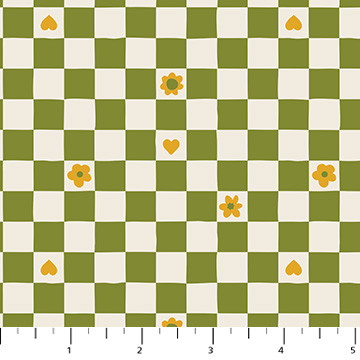 Checks Green from the Joyful June collection designed by Sarah Hearts for Figo Fabrics. 100% medium weight quilting cotton ideal for quilting, patchwork and dressmaking 91115-60