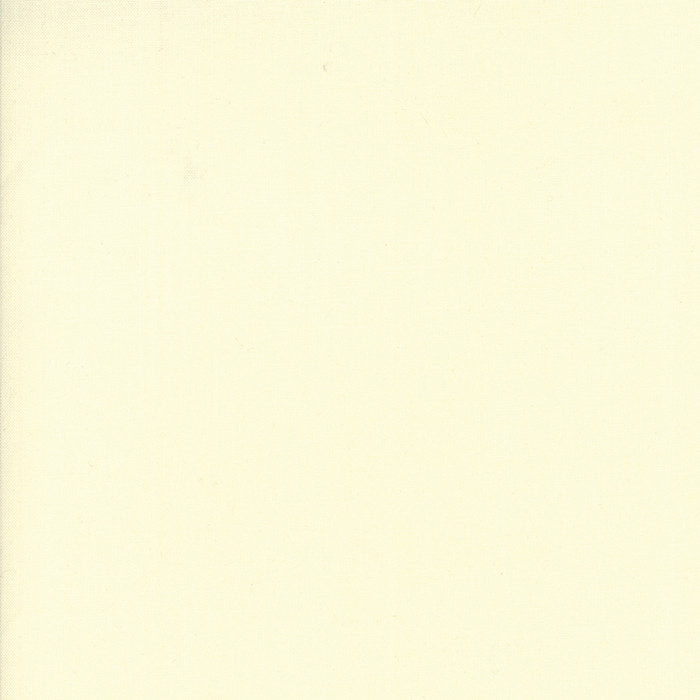 Snow from the Bella Solids collection by Moda Fabrics. 100% Medium Weight Quilting Cotton.