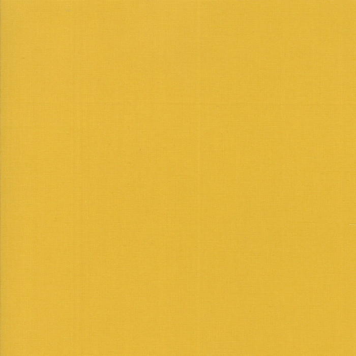 Mustard from the Bella Solids collection by Moda Fabrics. 100% Medium Weight Quilting Cotton.