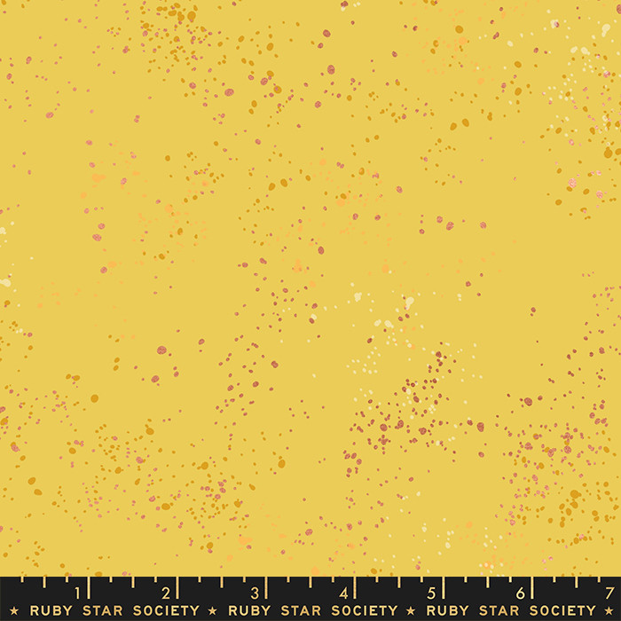 Metallic Sunlight from the Speckled collection by Ruby Star Society. 100% Lightweight Cotton