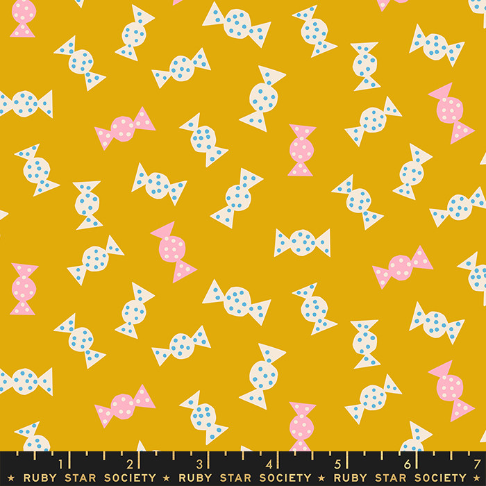 Candy Goldenrod from the Sugar Cone quilting fabric collection by Ruby Star Society. 100% cotton quilting fabric, ideal for quilting, patchwork and dressmaking RS3065-11