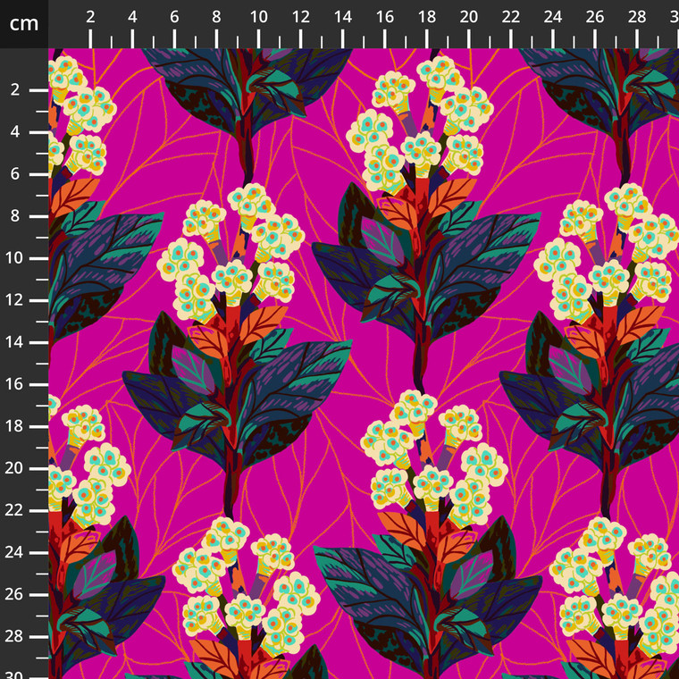 Hydrangeas Magenta from the Bloomology quilting fabric collection designed by Monika Forsberg for FreeSpirit Fabrics. 100% cotton quilting fabric, ideal for quilting, patchwork and dressmaking PWMF038.MAGENTA