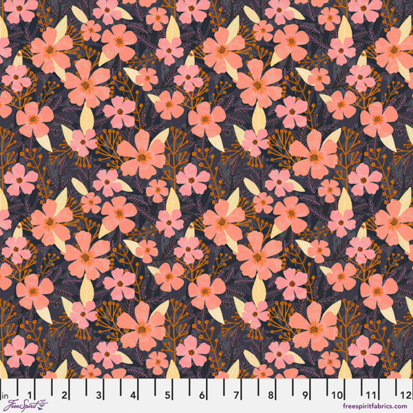 Monica Slate from the Bird Garden quilting fabric collection designed by Mia Charro for FreeSpirit Fabrics. 100% cotton quilting fabric, ideal for quilting, patchwork and dressmaking PWMC066.XSLATE