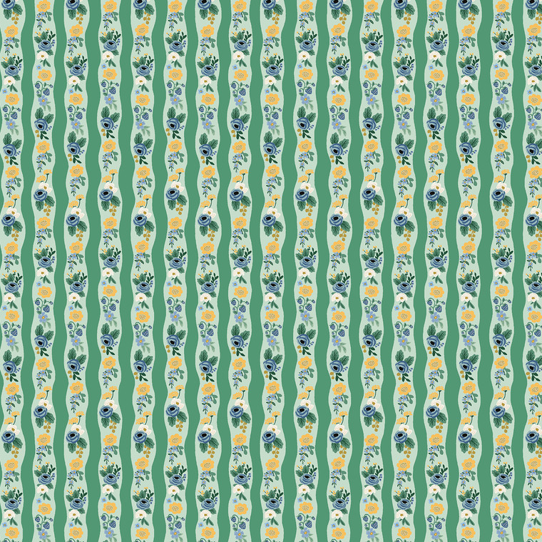 Climbing Roses Mint from the Orchard quilting fabric collection designed by Anna Bond for Rifle Paper Co. 100% cotton quilting fabric, ideal for quilting, patchwork and dressmaking RP1206-MI2