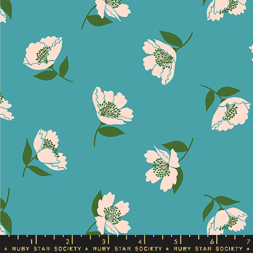 Fluttering Dark Turquoise from the Juicy quilting fabric collection designed by Melody Miller for Ruby Star Society. 100% cotton quilting fabric, ideal for quilting, patchwork and dressmaking RS0089-14