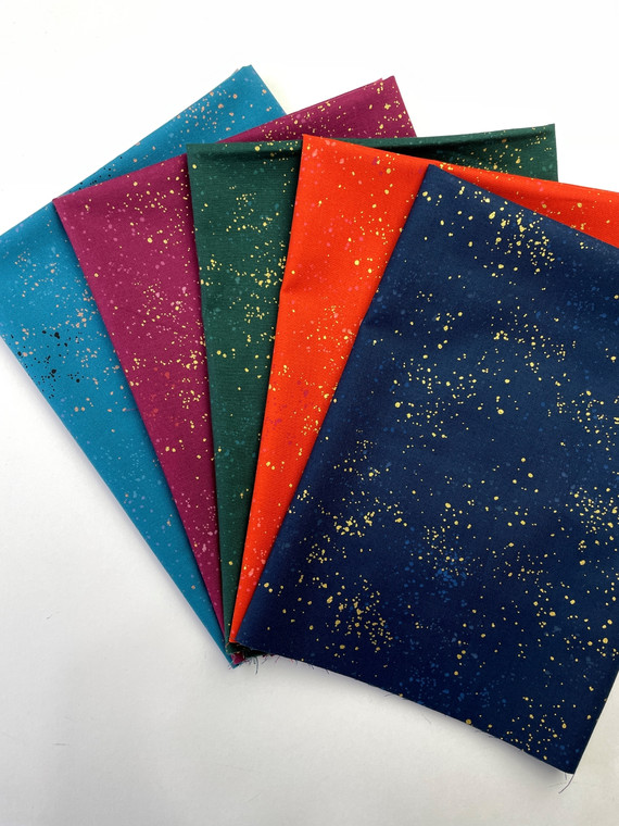 Rich Speckled Fat Quarter Bundle - quilting fabric collection designed by Rashida Coleman-Hale for Ruby Star Society. 100% cotton quilting fabric, ideal for quilting, patchwork and dressmaking