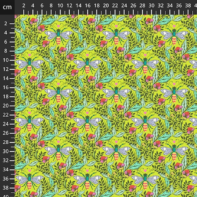 Shake Your Honey Maker Enchanted from the Full Moon Forest II quilting fabric collection designed by Tula Pink for FreeSpirit Fabrics. 100% cotton quilting fabric, ideal for quilting, patchwork and dressmaking PWTP248.ENCHANTED