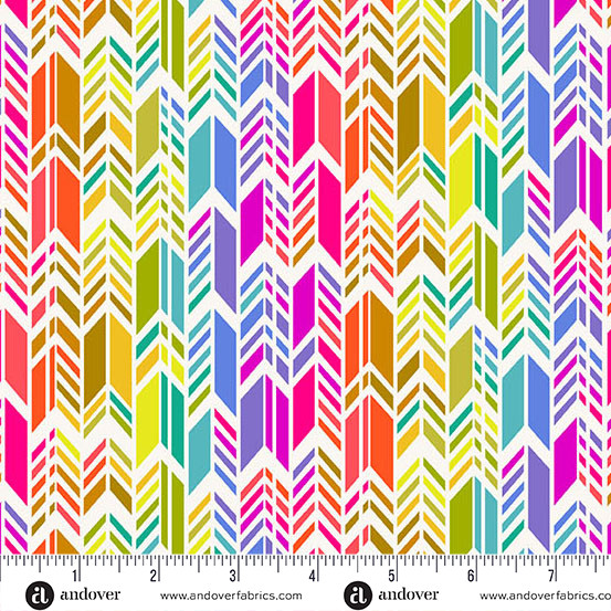 Spectrum Feathers Day from the Color Wheel quilting fabric collection by Andover Fabrics. 100% cotton quilting fabric, ideal for quilting, patchwork and dressmaking- A 1445- L