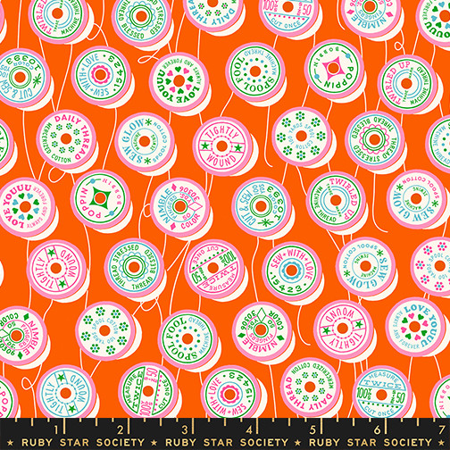 Spools Goldfish from the Trinketry quilting fabric collection designed by Melody Miller for Ruby Star Society. 100% cotton quilting fabric, ideal for quilting, patchwork and dressmaking RS0111-13
