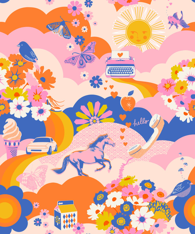 Best Day Ever Posy Panel from the Best Day Ever quilting fabric collection designed by Melody Miller for Ruby Star Society. 100% cotton quilting fabric, ideal for quilting, patchwork and dressmaking RS0103-11