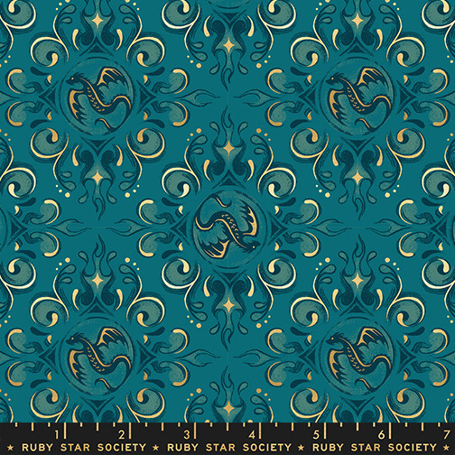 Emblem Galaxy from the Fire Glow quilting fabric collection designed by Sarah Watts for Ruby Star Society. 100% cotton quilting fabric, ideal for quilting, patchwork and dressmaking RS2136-14M