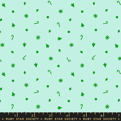 Christmas Confetti Mint from the Merry Happy Christmas quilting fabric collection designed by Kimberly Kight for Ruby Star Society. 100% cotton quilting fabric, ideal for quilting, patchwork and dressmaking RS3103-18